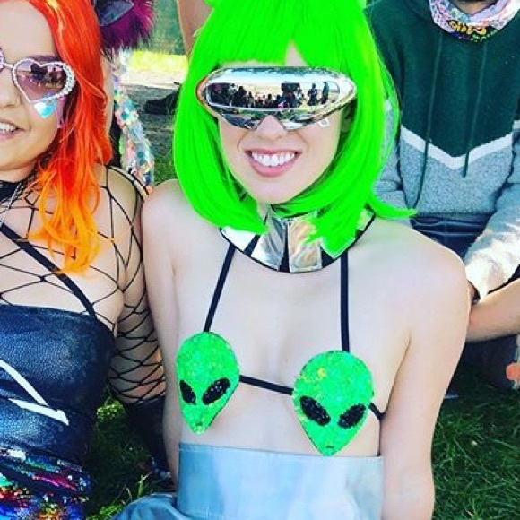 Alien bra bralette top Rave Burning Man cosmic - Picture 4 of 6